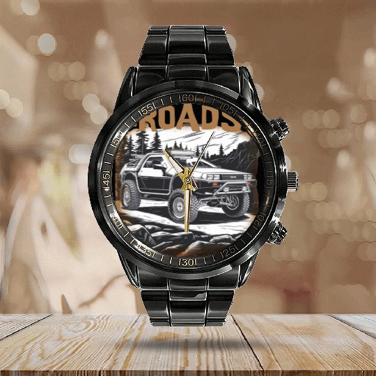 Off-road Delorean Calendar Steel Band Watch