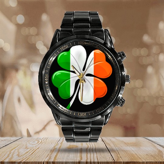 Irish Flag Ireland Flag ST PATRICKS DAY Calendar Steel Band Watch