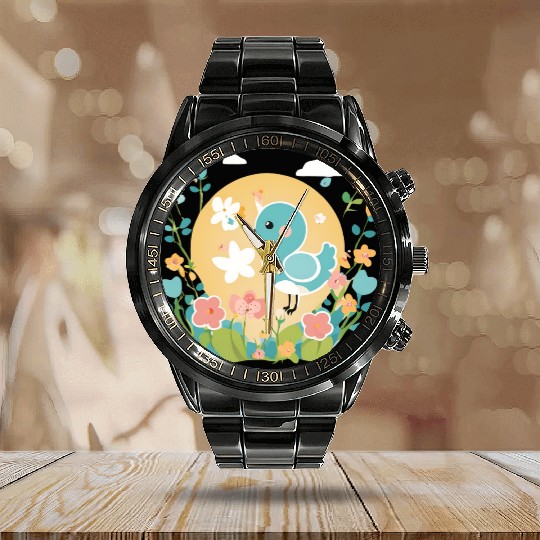 Spring Calendar Steel Band Watch