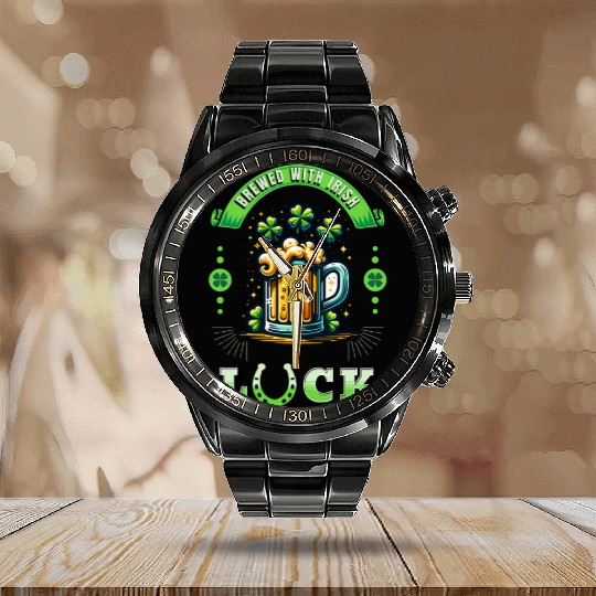 St. Patrick's Beer Calendar Steel Band Watch