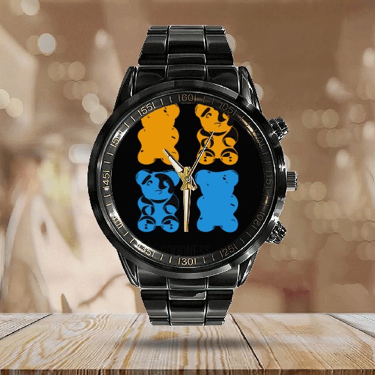 Gummie bears Goodness Design. Calendar Steel Band Watch