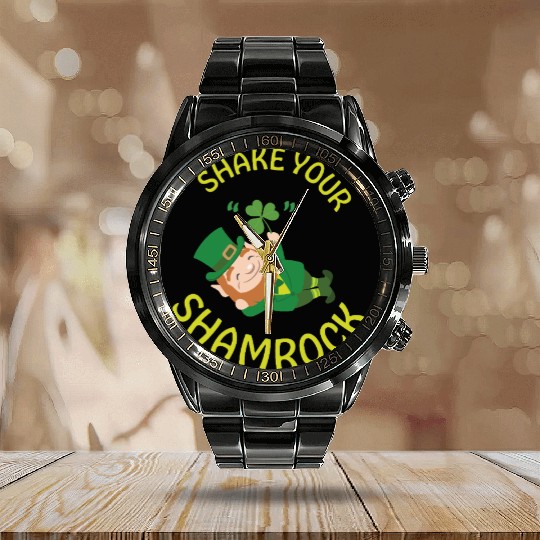 shake your shamrock Calendar Steel Band Watch