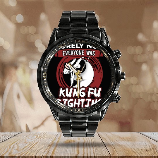 Surely Not Everyone Was Kungfu Fighting Calendar Steel Band Watch