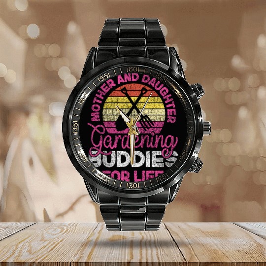 Plant Lover Gardening Mom Daughter Calendar Steel Band Watch