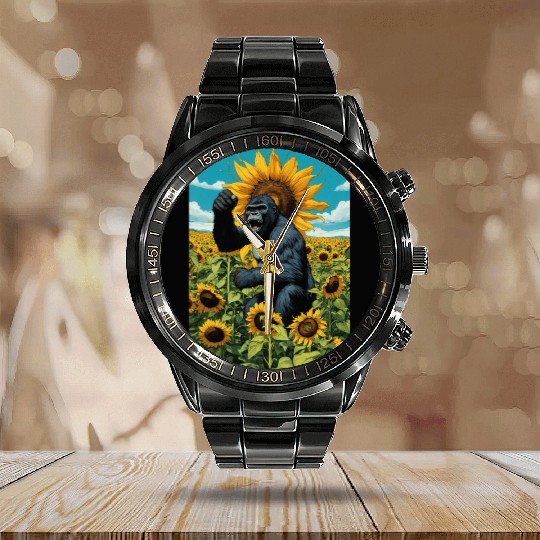 Wild gorilla spirit. Calendar Steel Band Watch