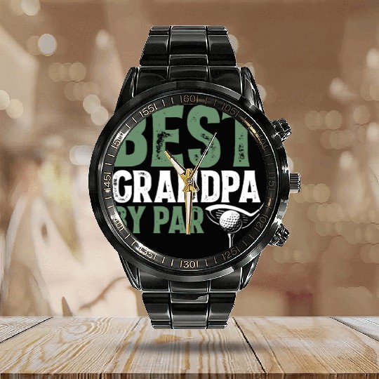 Best Papa By Par Gift For Dad Father's Day Calendar Steel Band Watch