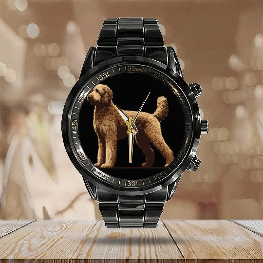 Labradoodle Calendar Steel Band Watch