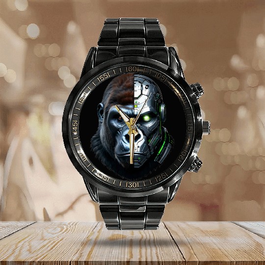 Cyborg Gorilla Calendar Steel Band Watch