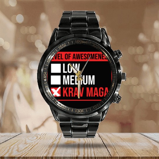Krav Maga Israel Martial Arts Calendar Steel Band Watch