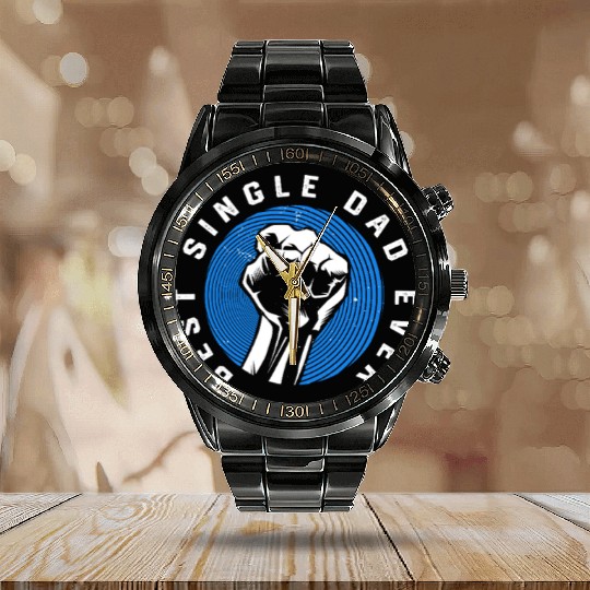 Single Dad Fathers Day Single Parent Calendar Steel Band Watch