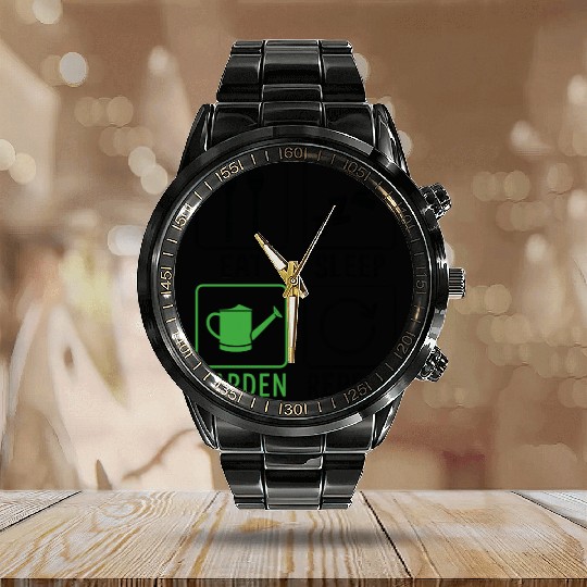 Eat Sleep Code Repeat – Funny Programmer Lifestyle Calendar Steel Band Watch