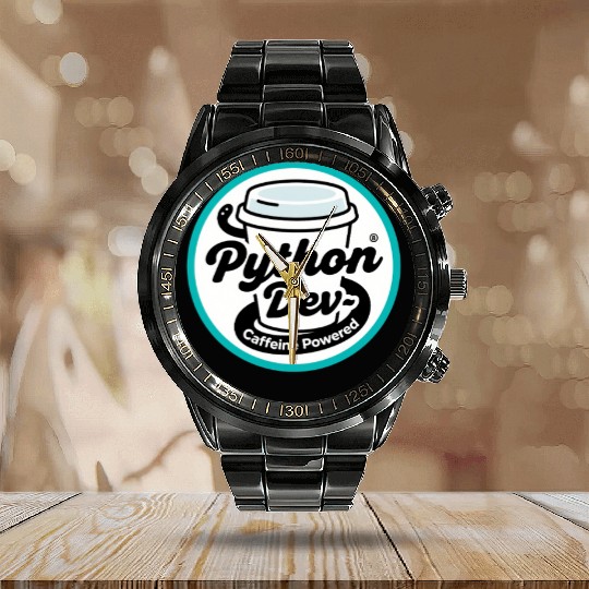 Python Developer – Caffeine Powered Calendar Steel Band Watch
