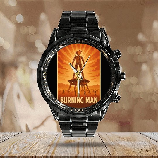 Burning Man Calendar Steel Band Watch