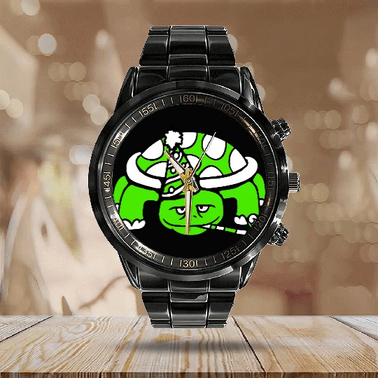 Turtle birthday party hat years old celebrating Calendar Steel Band Watch