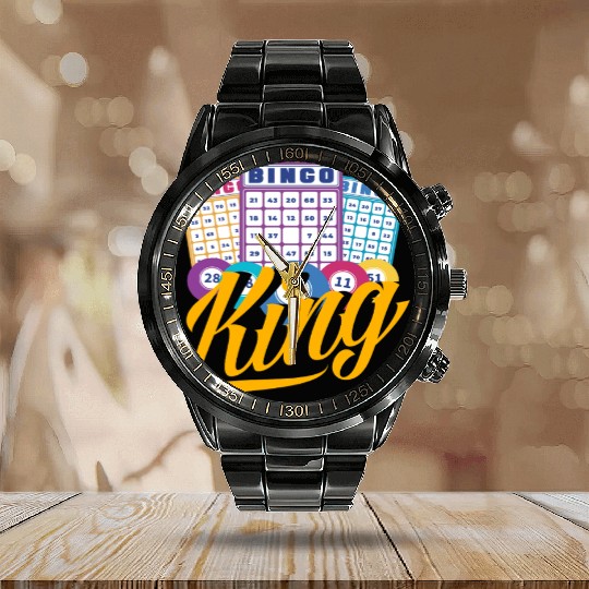 Bingo King Bingo Player Fun Vibes Calendar Steel Band Watch