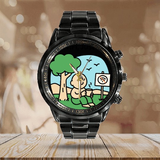 Peaceful Mind Grounding Design Calendar Steel Band Watch