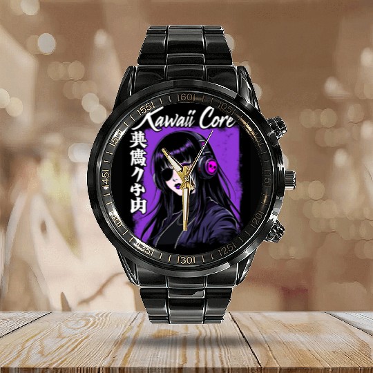 Cyberpunk Girl Kawaii Core Calendar Steel Band Watch