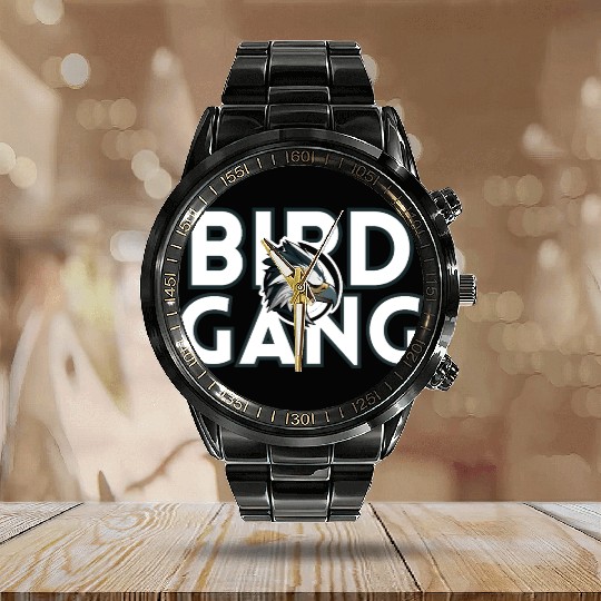 Eagle Head Bird Gang Logo Design Calendar Steel Band Watch