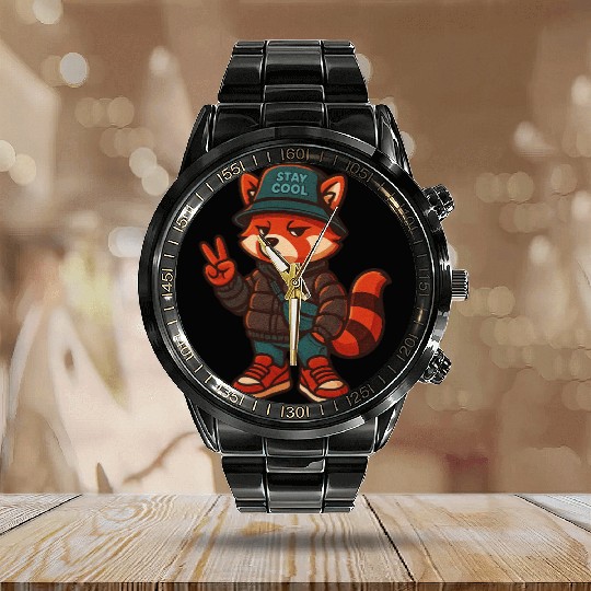Cool Streetwear Platypus Cartoon Mascot Calendar Steel Band Watch