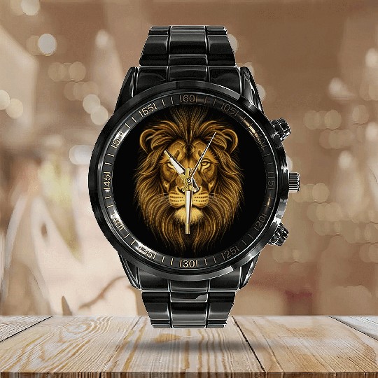 Lion King Calendar Steel Band Watch