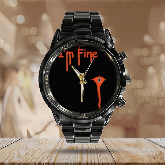 I'm Fine Calendar Steel Band Watch