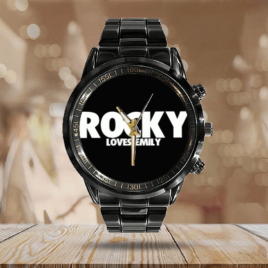 ROCKY LOVES EMILY Calendar Steel Band Watch