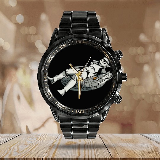 Star Wars stormtrooper relaxing Calendar Steel Band Watch