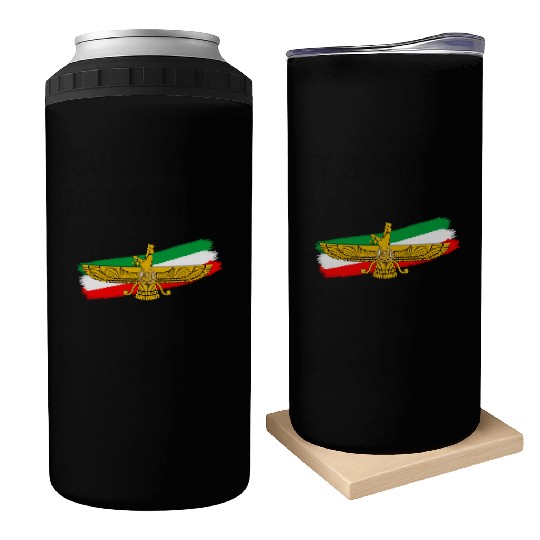Iran Flag Faravahar Lion Sun Can Coolers