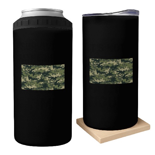 Camouflage pattern green Can Coolers