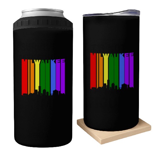 Milwaukee Wisconsin Rainbow LGBT Gay Pride Can Coolers