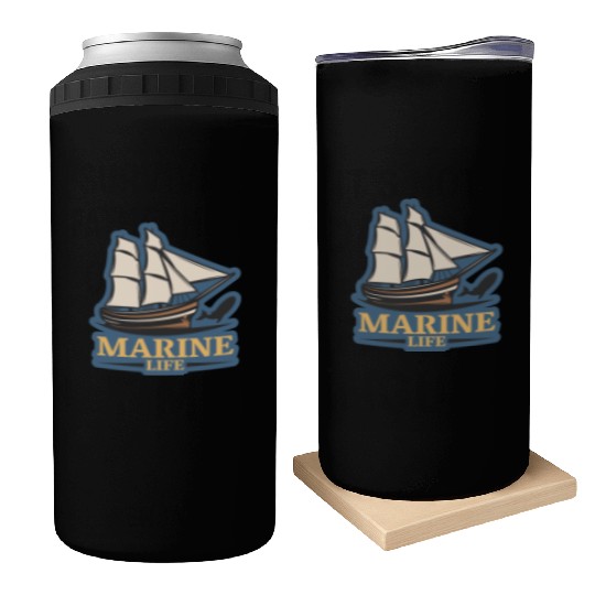 marine life logo Can Coolers