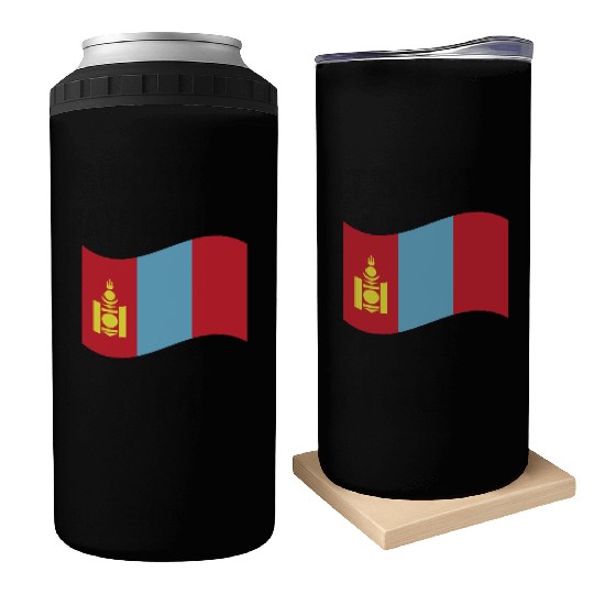 flag mongolia Can Coolers