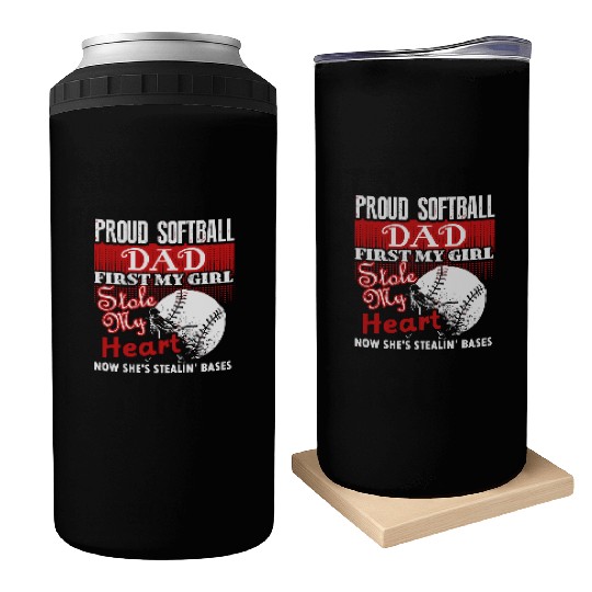 Softball - softball dad s - proud softball dad Can Coolers