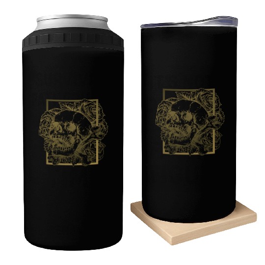 skull and roses Can Coolers