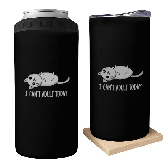 I can´t adult today lazy sweet cat kitten gift Can Coolers