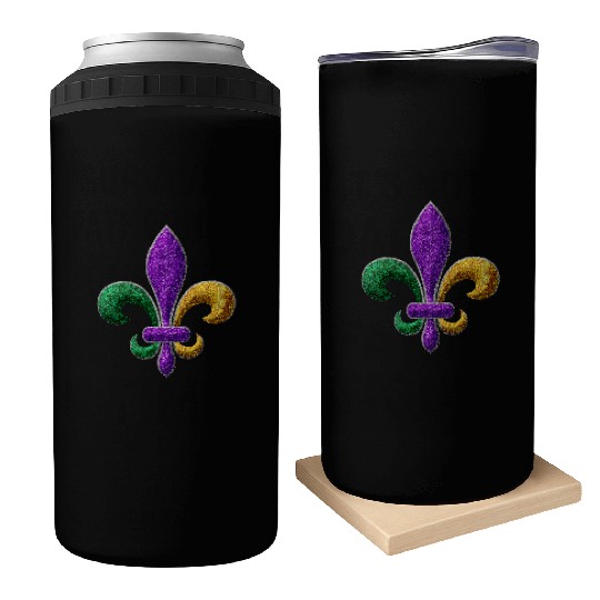Mardi Gras New Orleans SaintsFleur De Lis Bling Can Coolers