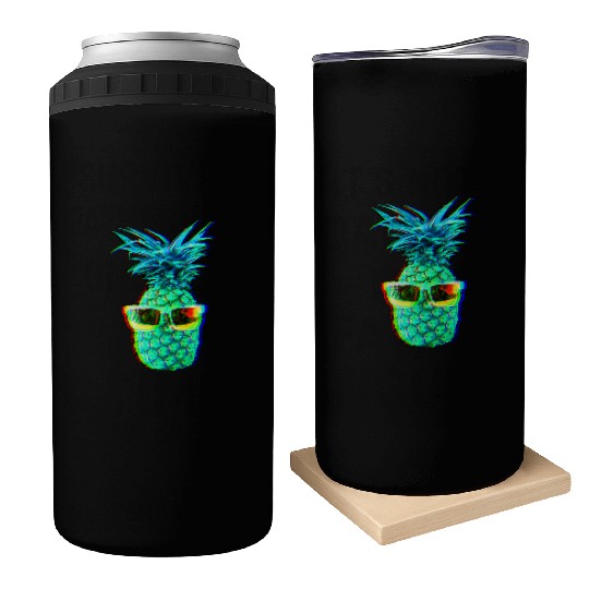 EDM Pineapple EDM Trippy Neon Rave Can Coolers