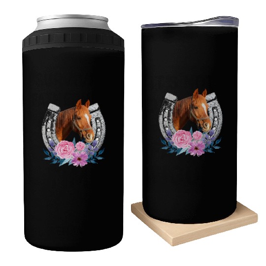 Cow Girl Horse Can Coolers