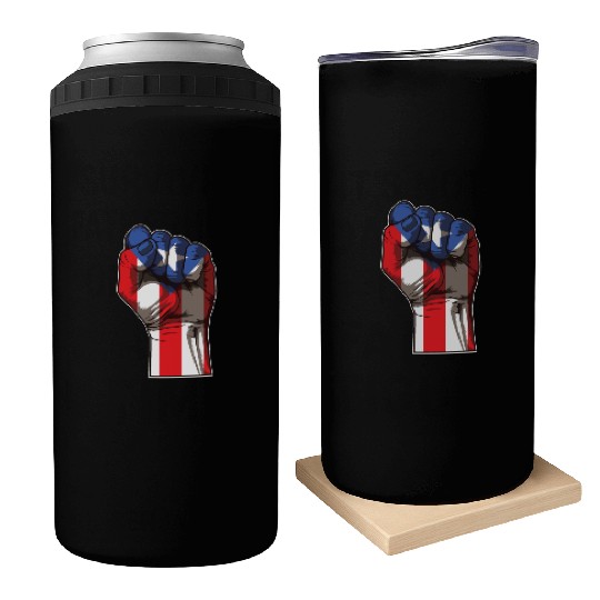 Puerto Rico Fist | Proud Boricua Flag Can Coolers