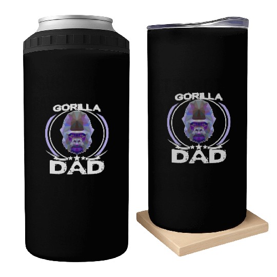 Gorilla Dad Can Coolers For Fathers Day Animal Lover Can Coolers