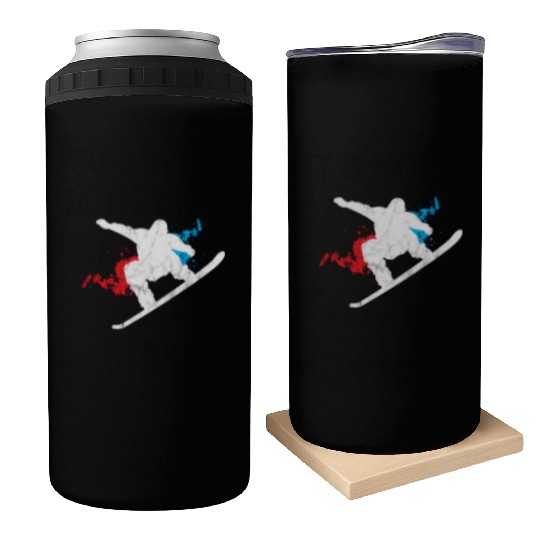 Snowboard Boarder Splash Winter Sport Birthday Can Coolers