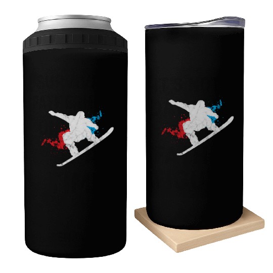 Snowboard Boarder Splash Winter Sport Birthday Can Coolers