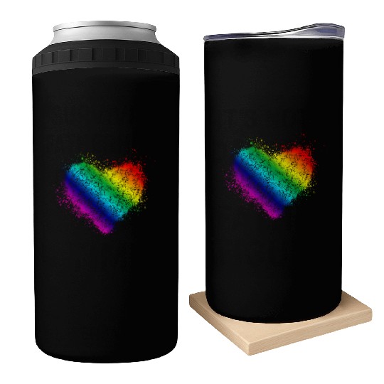 Rainbow Heart Vintage <3 Can Coolers
