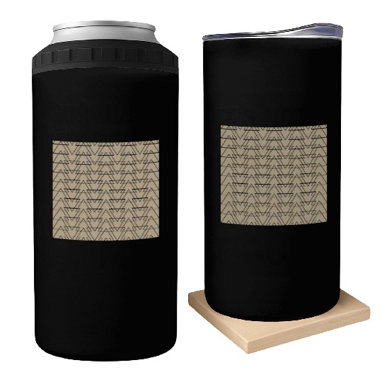 Triangle Beige Black Can Coolers