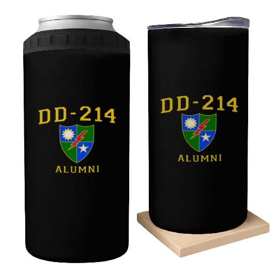 US Army Ranger Veteran DD214 Alumni Logo Insignia Can Coolers
