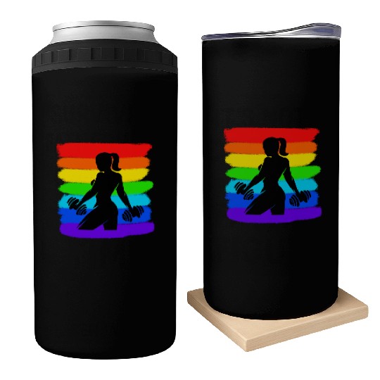 Fitness - Gym - Workout - Woman - Colorful Can Coolers