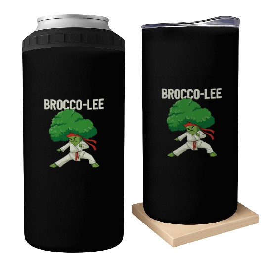 Brocco Lee Broccoli Karate Vegan Vegetarian MMA Can Coolers