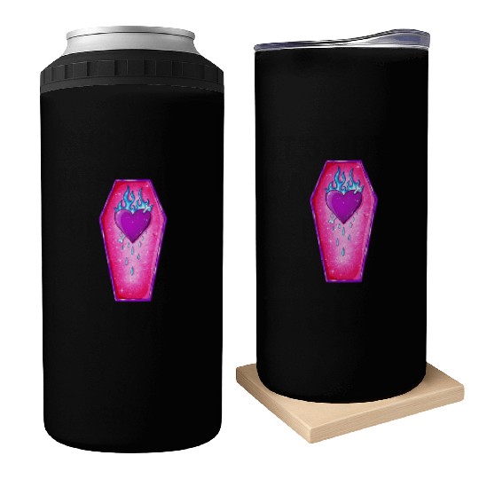Pastel Goth Love Coffin Heart Can Coolers