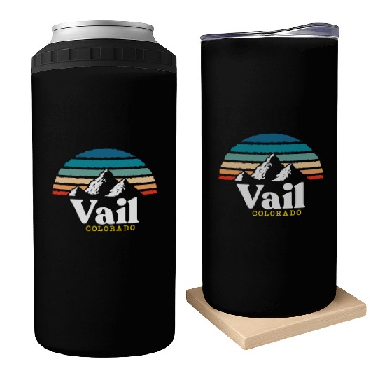 Vail Colorado Usa Ski Resort 1980S Retro Gift Can Coolers