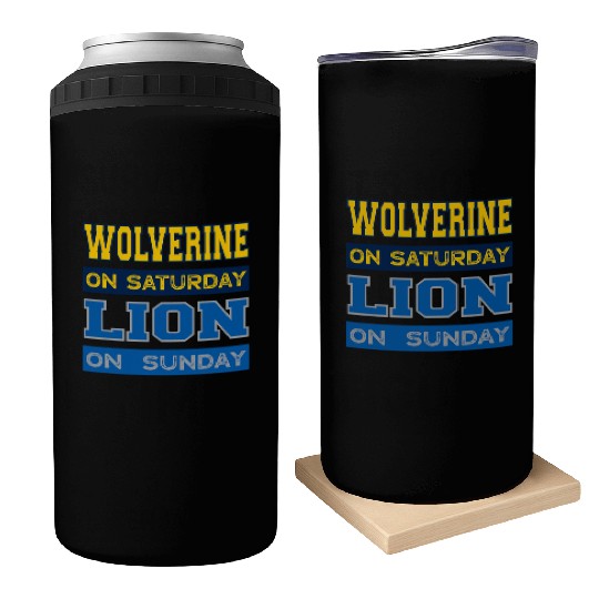 Wolverine on Saturday Lion on Sunday Detroit Can Coolers